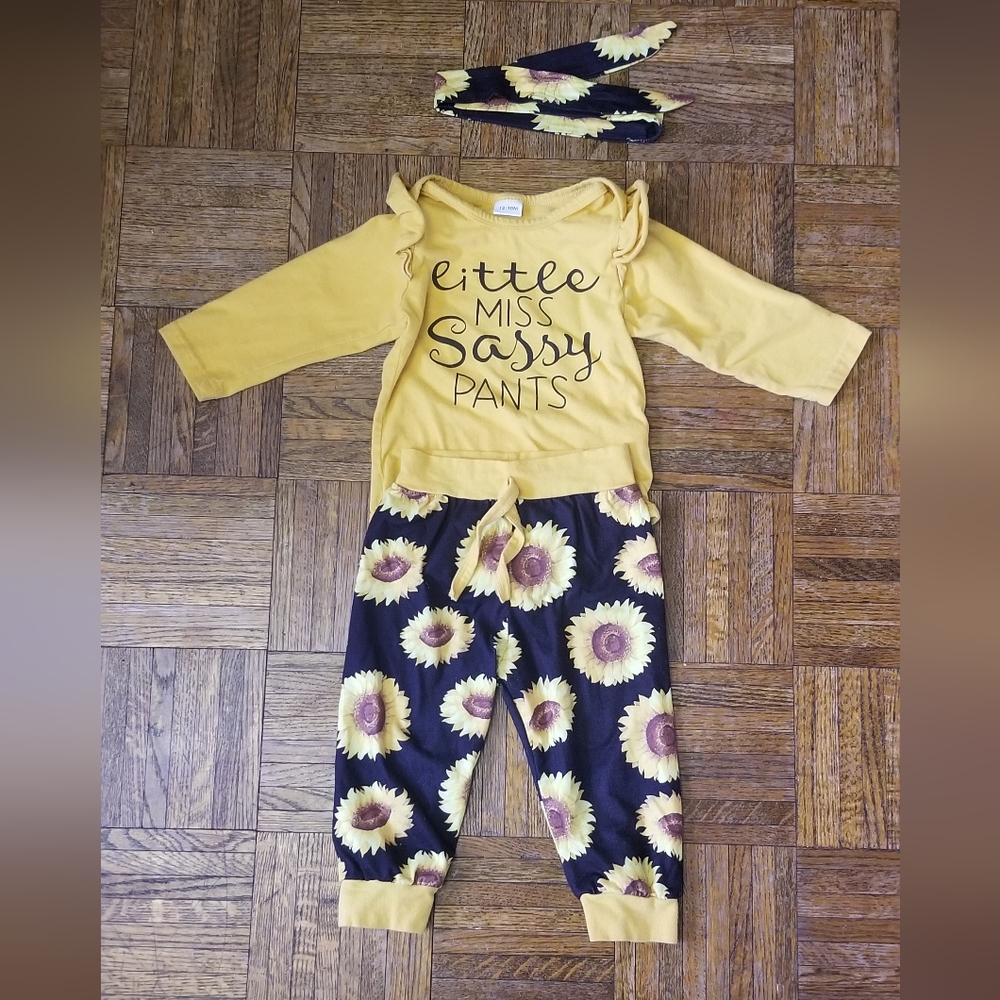 Sunflower baby outfit